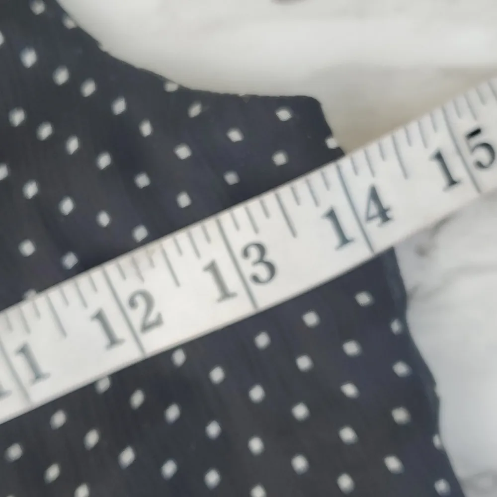 Black Polka Dot Ruffle Sleeveless blouse size xs - Image 3