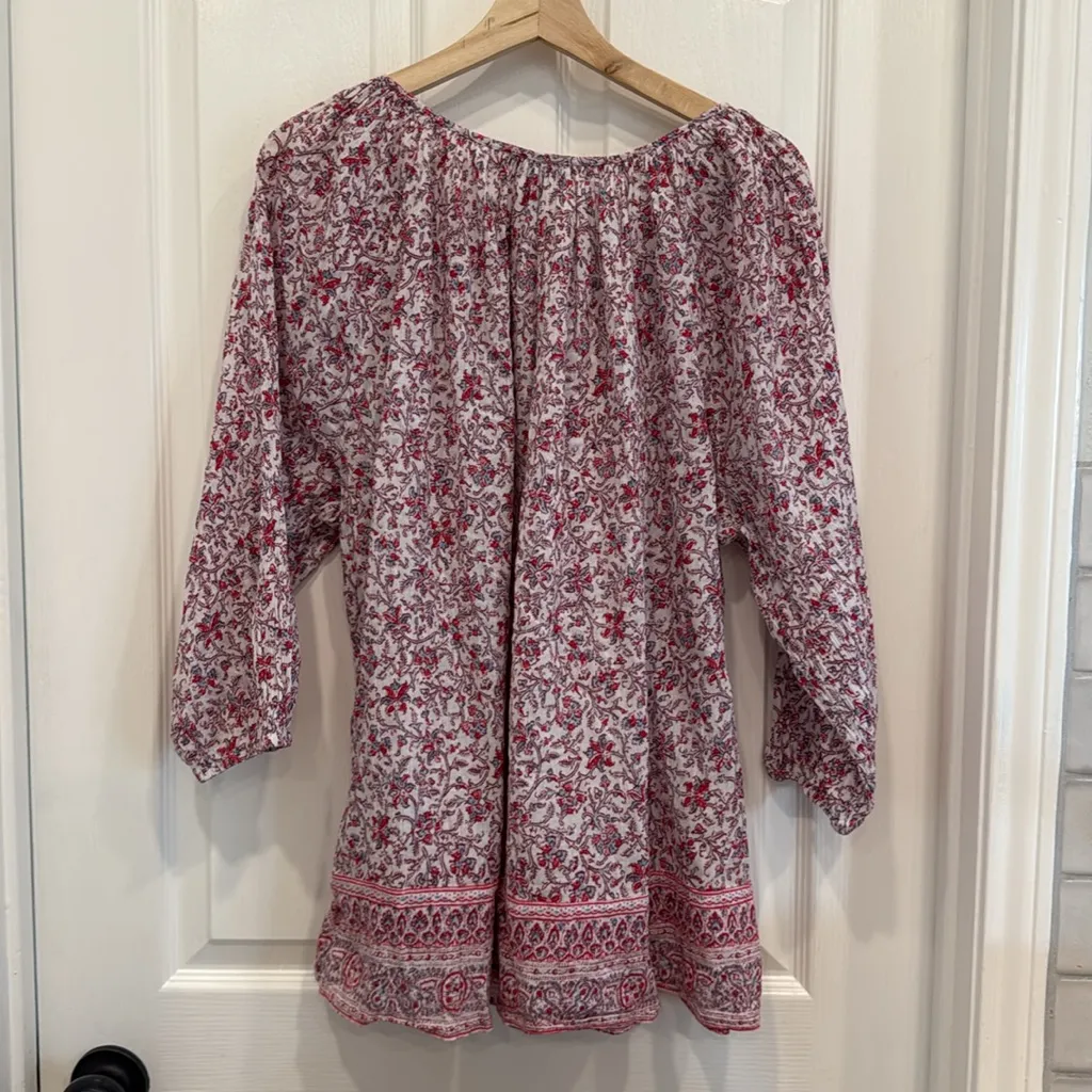 CHAPS  cotton paisley peasant blouse - Image 5