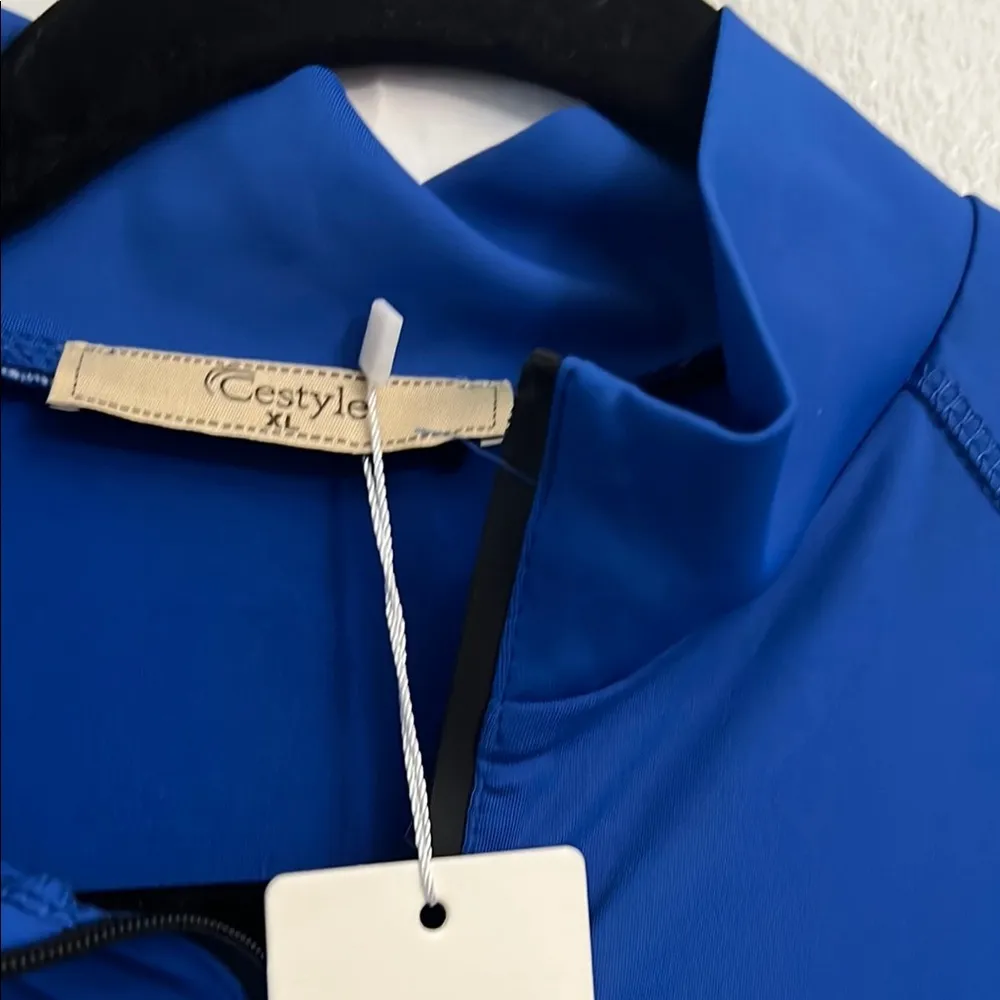 Women's Workout Shirts UPF 50+ Sun Protection Long Sleeve Blue Size XL - Image 2