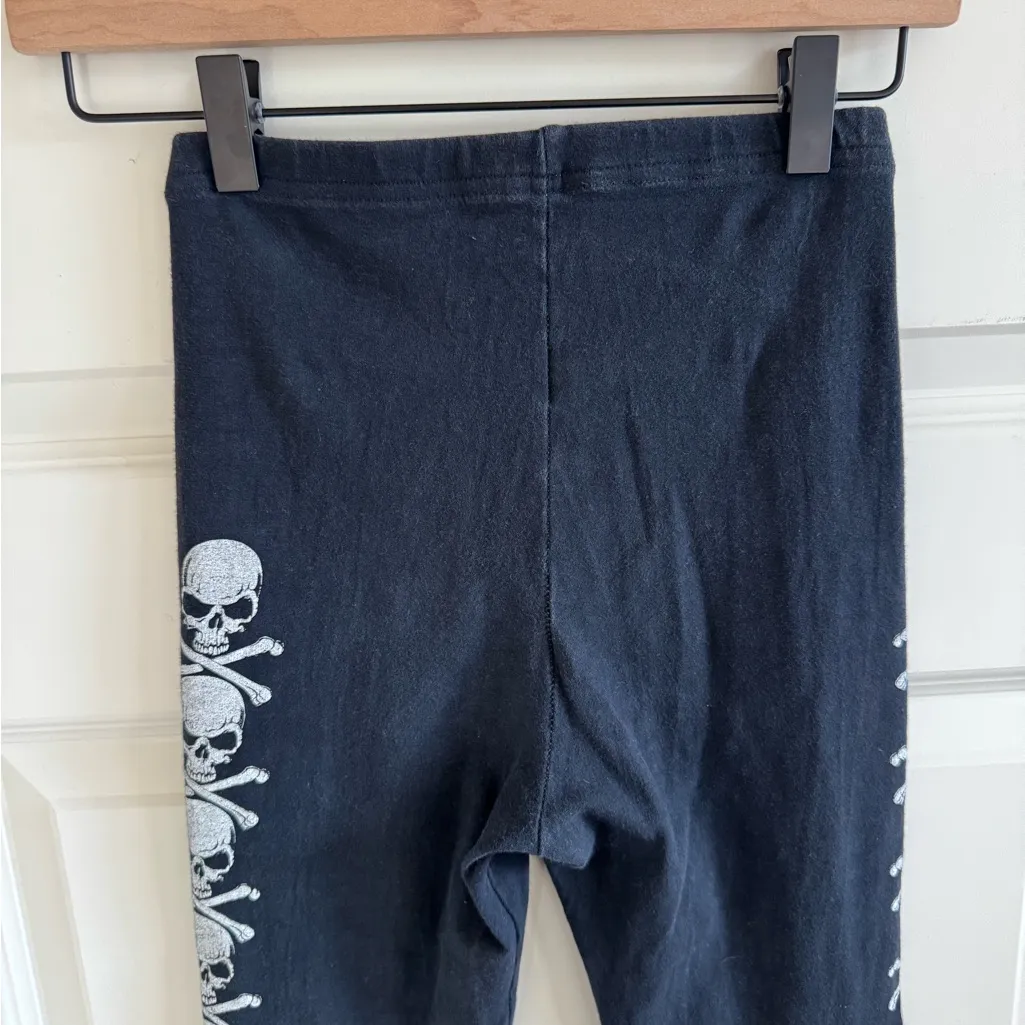 Vintage Fashion Victim 90s Skull&Bones Women’s Leggings Black - Image 11