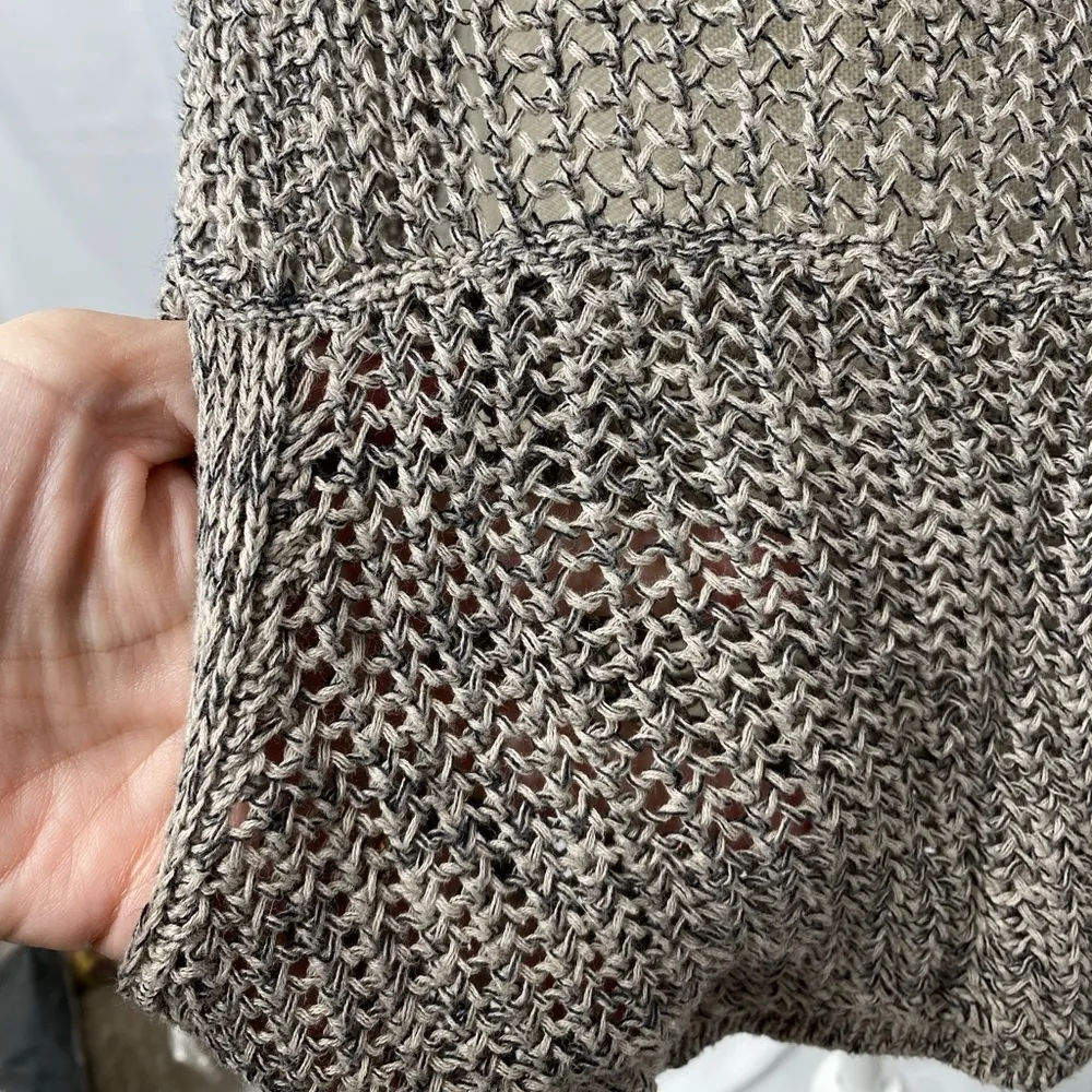 Oddy gray open knit cowl neck sweater size medium - Image 3