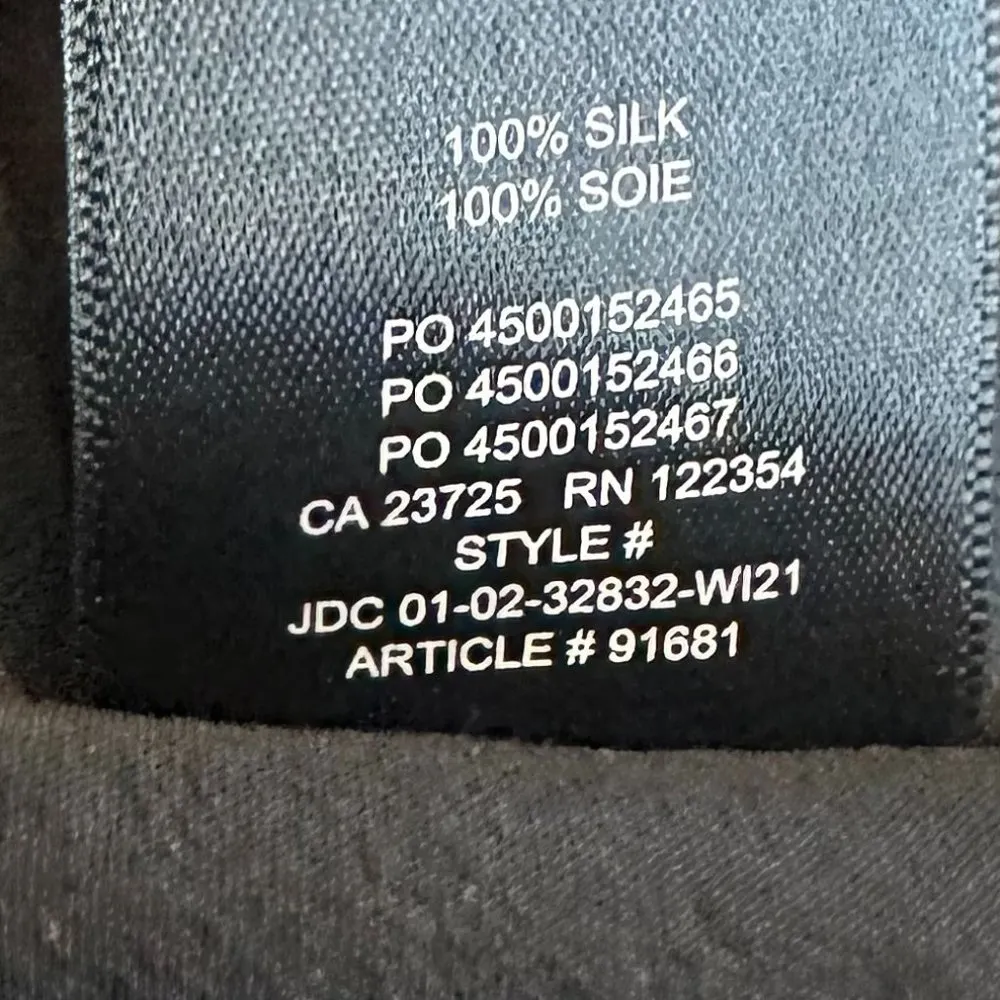 Babaton Aritzia 100% Silk Blouse Black Henley Flowy Wide Fit Small Women's - Image 10