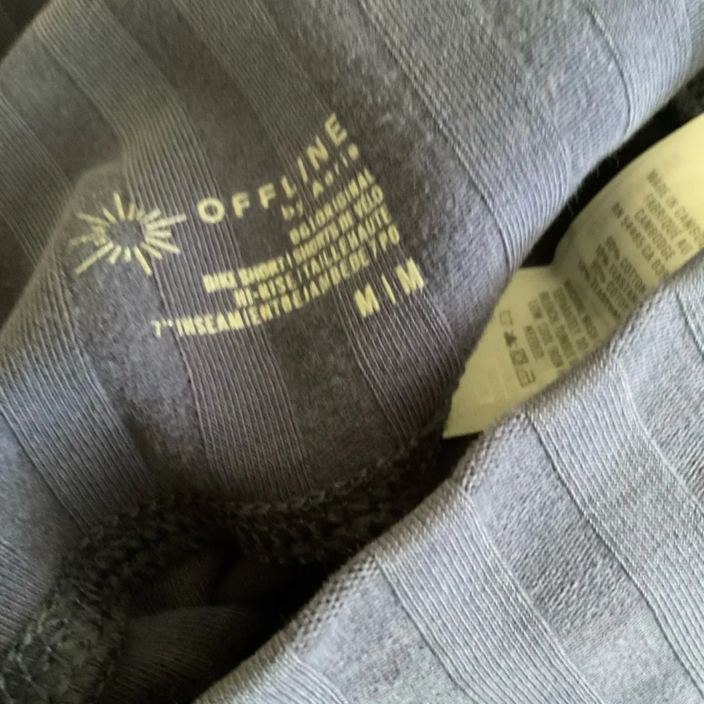 Offline by Aerie Ribbed Knit Bike Shorts Size Medium Blue - Image 2