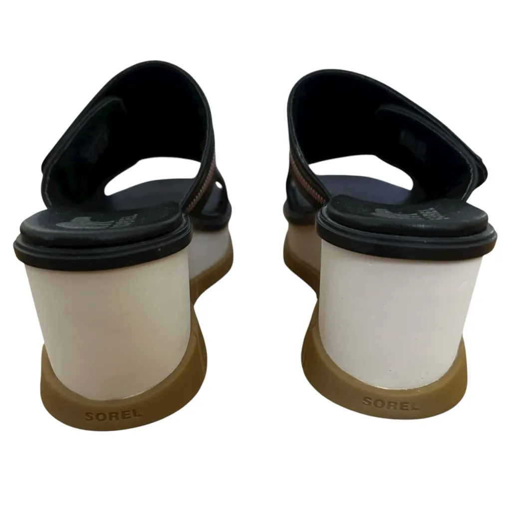 Sorel Women's Joanie III Platform Wedge Mule Slide Sandal - Size 8, Black - Image 3