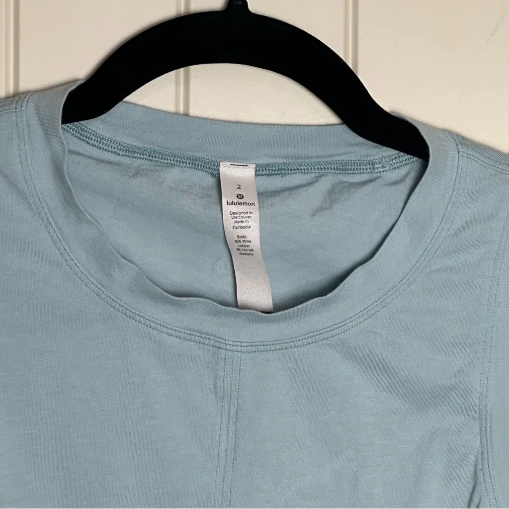 Lululemon Women’s Cinch It Up Tank Top Hazy Jade Workout Pima Cotton EUC $54 - Image 9