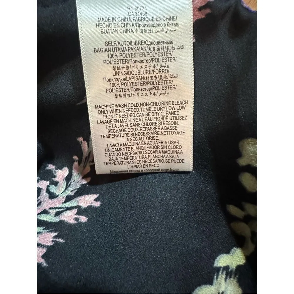 BCBGMAXAZRIA BLACK COMBO ISLA FLORAL-PRINT ROMPER SZ S - Image 11