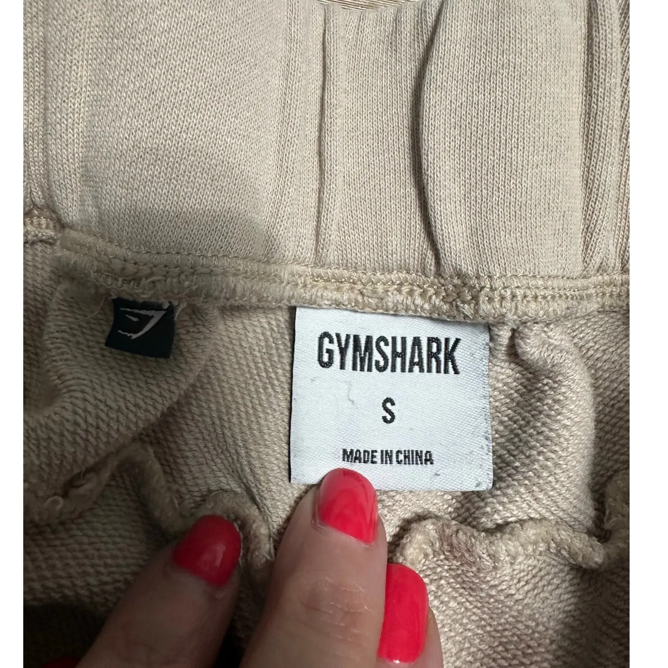 Gymshark Joggers Sweatpants Women's Size Small Drawstring Beige Athletic Pants - Image 5
