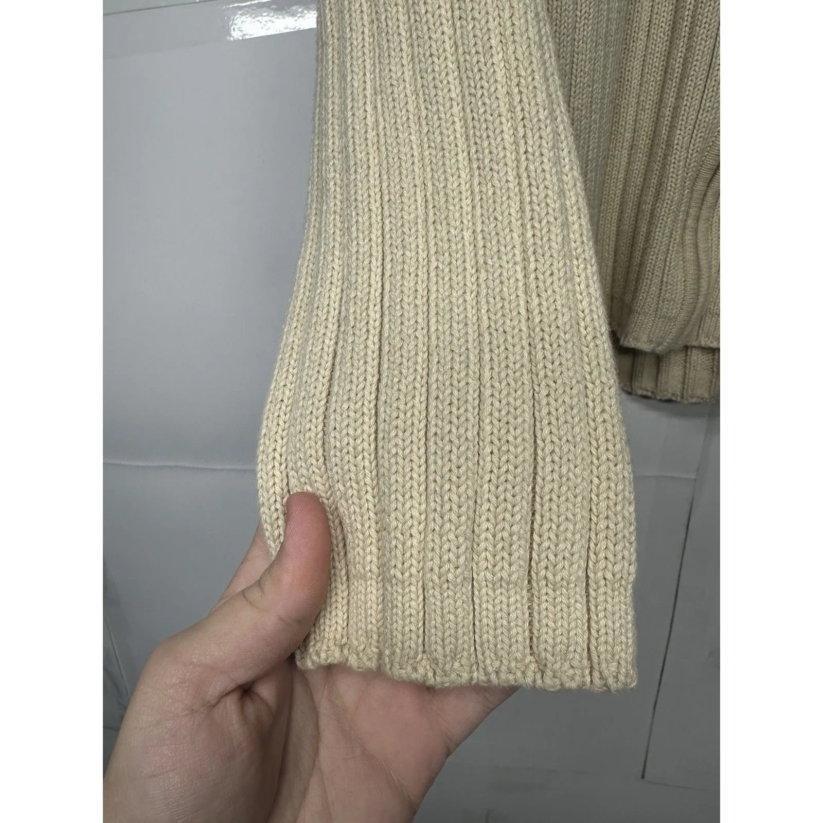 Architect Women’s L Beige Ribbed Zip - Image 4