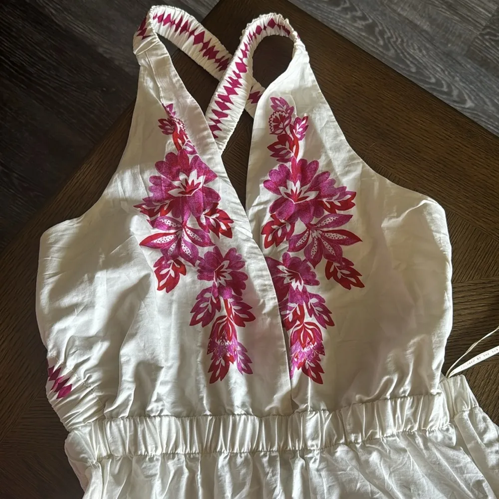 Farm Rio Flowerful Birds Plunge Cotton Sundress, Size Large, $265 - Image 11