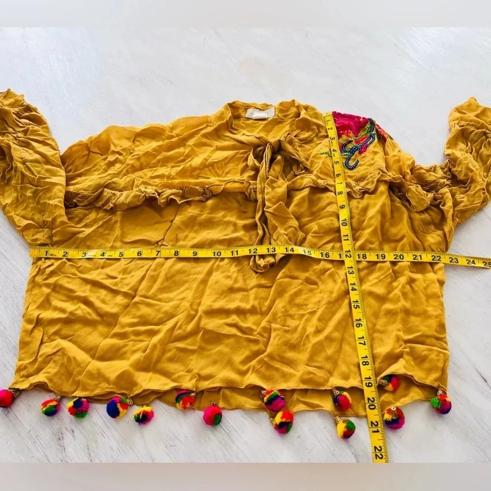 Anthropologie Mynah's by Reynu Taandon Zea Embroidered Blouse Medium NWOT $128 - Image 11