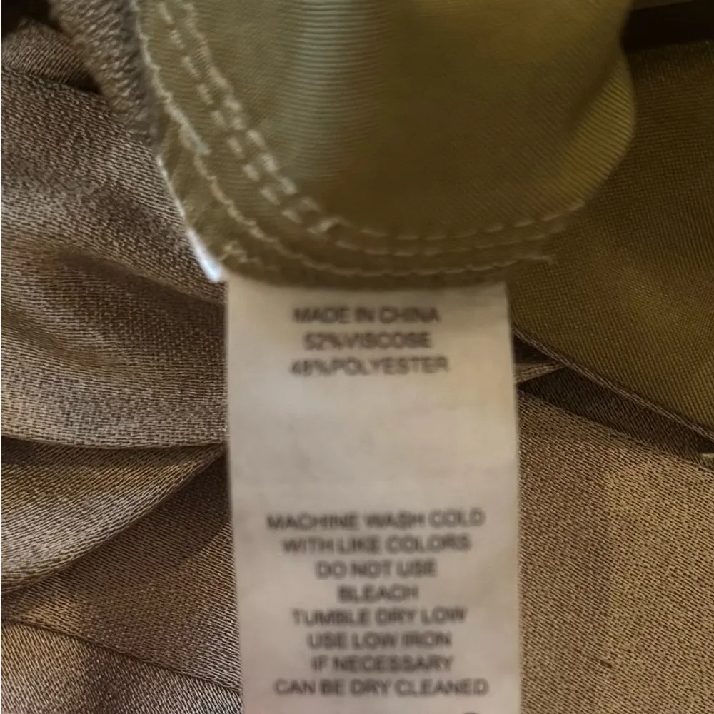 Vince Camuto Olive Wide Leg Baggy Paperbag Waist LoginLook Quiet Luxury - Image 8