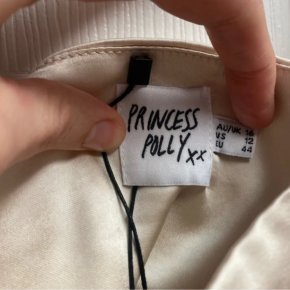 NWT Princess Polly Huxley Set Satin Top Champagne Size 12 - Image 5