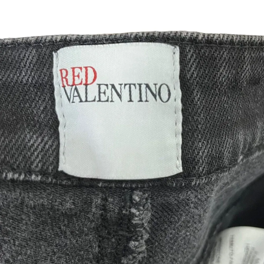 Red Valentino Skinny Jeans Black Low Rise Dark Wash Pockets Womens Size 31 - Image 8