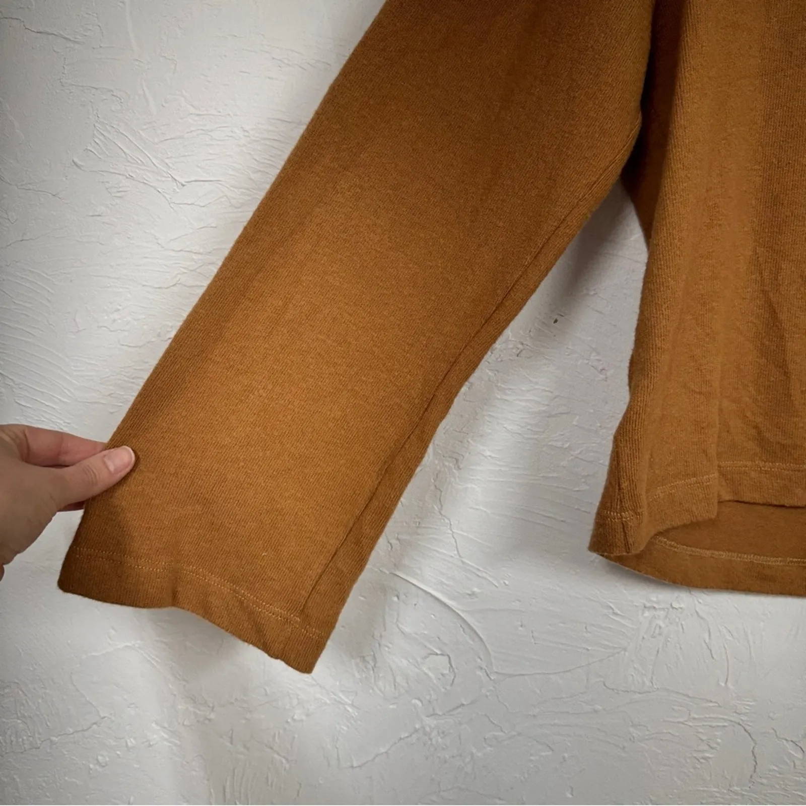 Reformation Brown Organic Cotton Blend V Neck Sweater Women S Bell Sleeve Luxury - Image 9