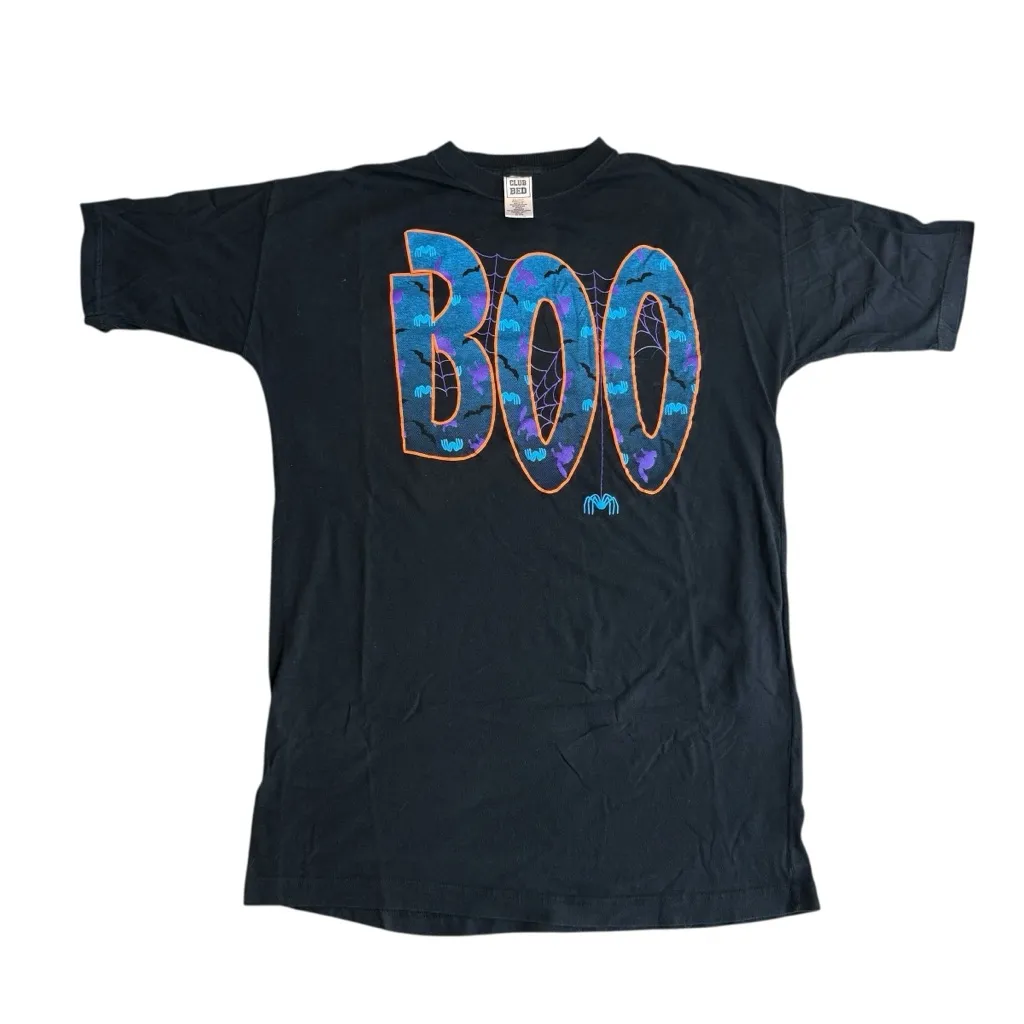 Club Bed Women’s One Size Boo Halloween Oversized‎ Tee Shirt Dress Black Goth Size L - Image 2
