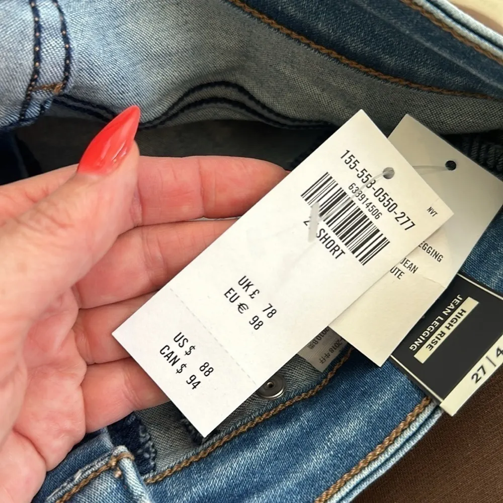 Abercrombie & Fitch High Rise Jean Leggings Blue Denim Size 27 Short - Image 12