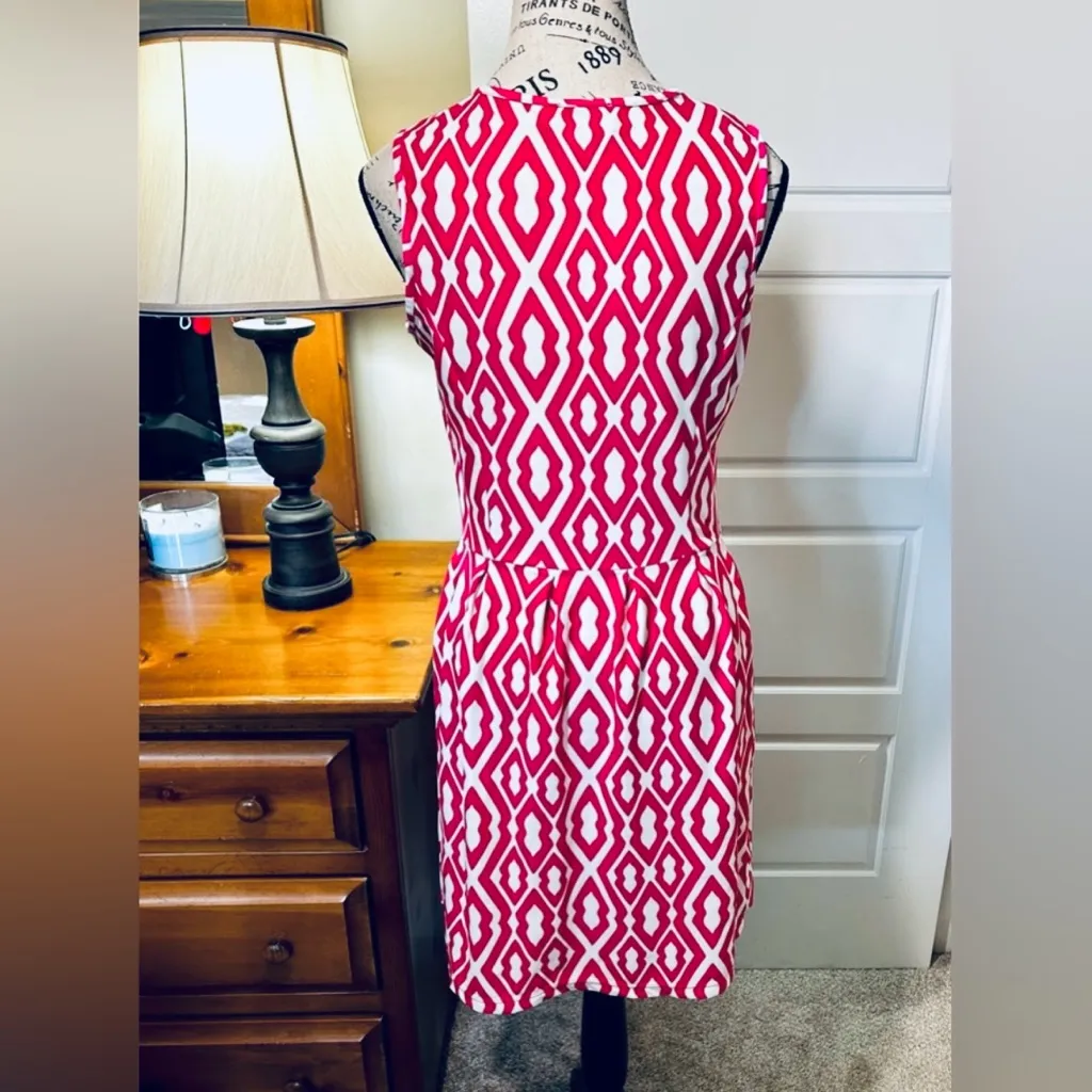 JUDE CONNALLY Mary Pat Pink IKat Jude Cloth Sheath Dress w/Pockets Sz Small - Image 6
