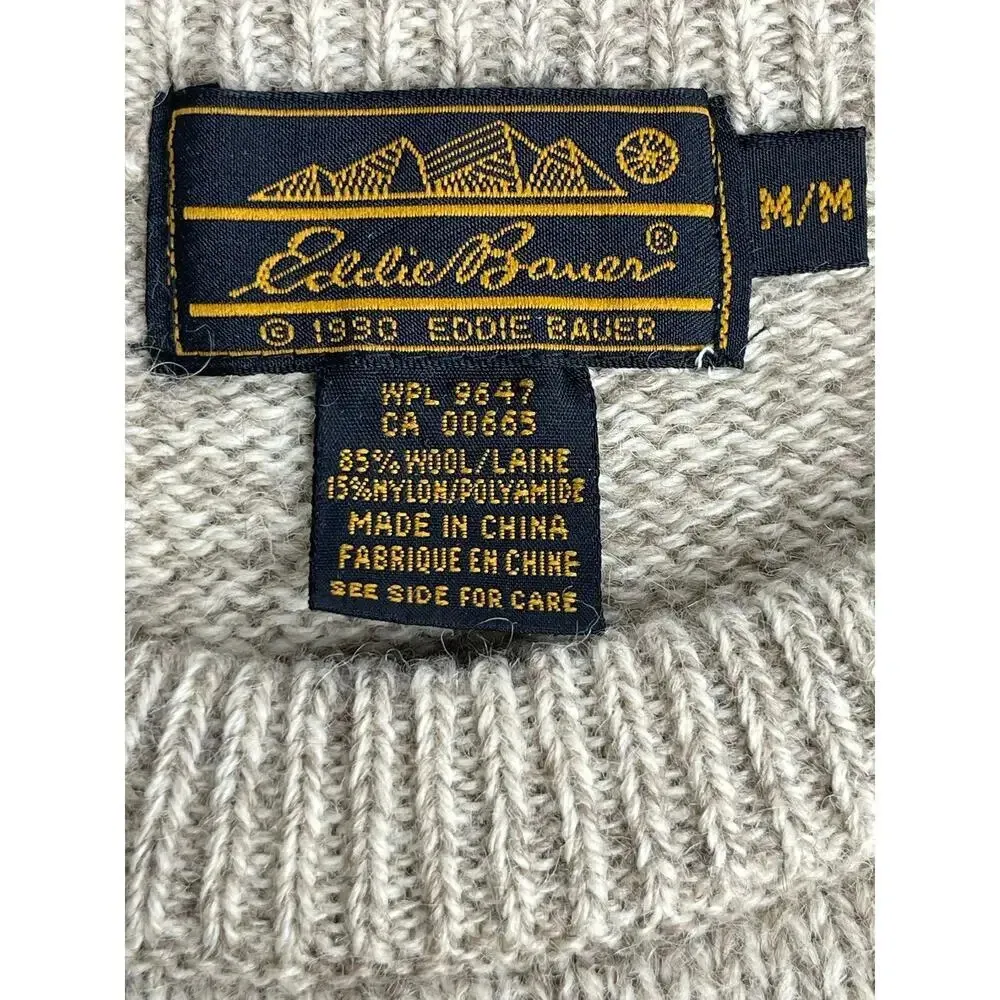 Eddie Bauer women’s Wool country Floral knit crewneck sweater wool blend size M - Image 3