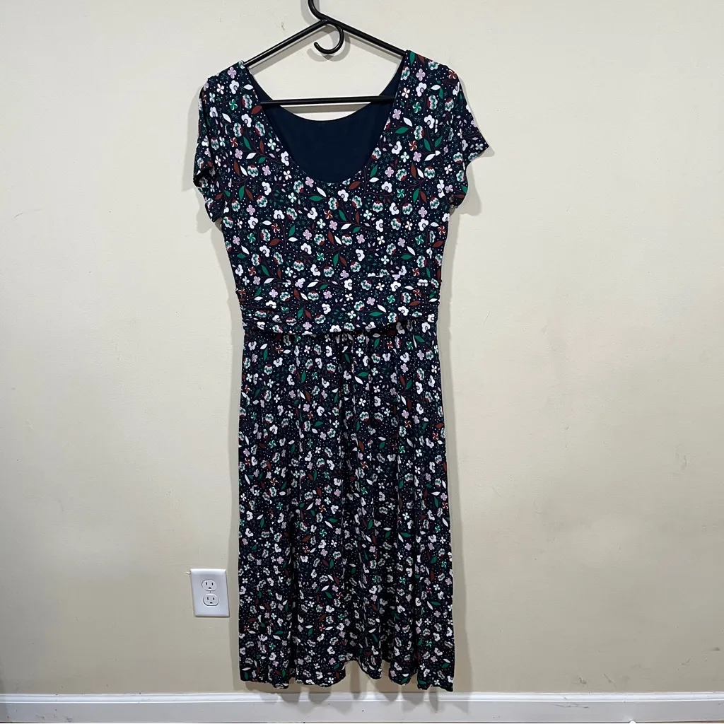Boden Alda jersey midi dress in Navy Blossom Vine size 10 Regular multicolored - Image 6
