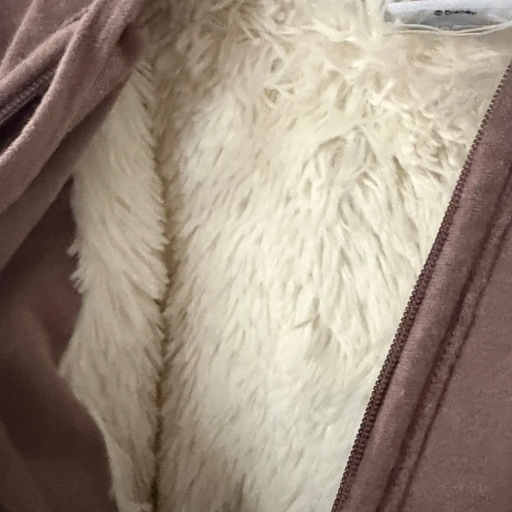 Disney parks Mickey Brown Zip-Up Hoodie 55 anniversary fleece lined size medium - Image 4