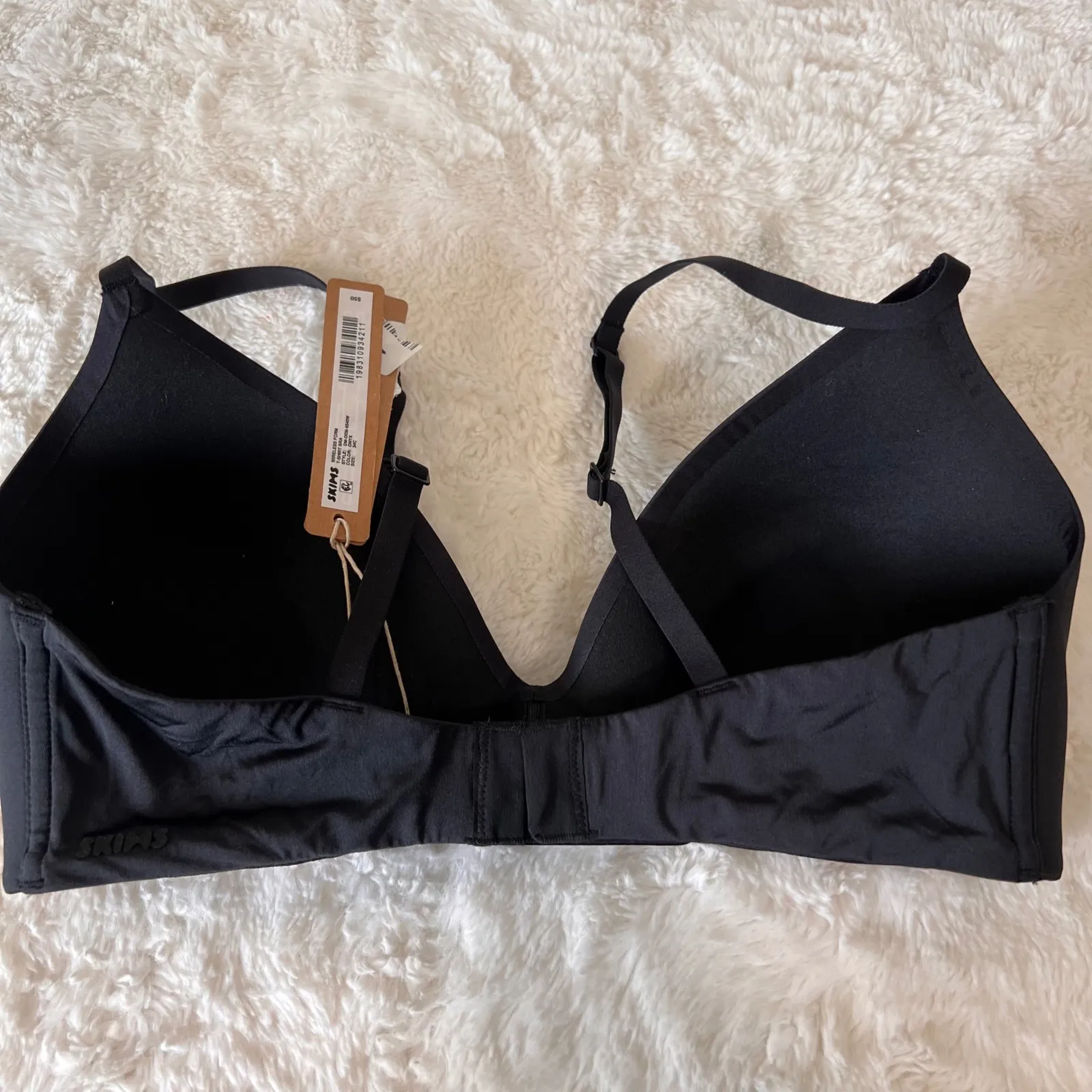 SKIMS Womens Wireless Form TShirt Bra Onyx Black Style DM DEM 9540W Size 34C NWT - Image 6