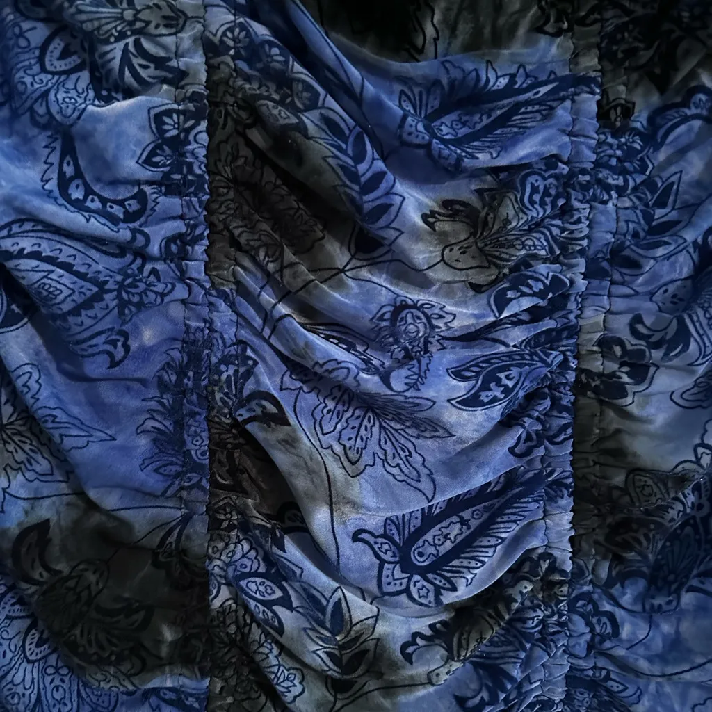 Sami Jo Velvet Burnout Ruched Top Square Neck WhimsiGoth Goth Y2K Size XL - Image 4