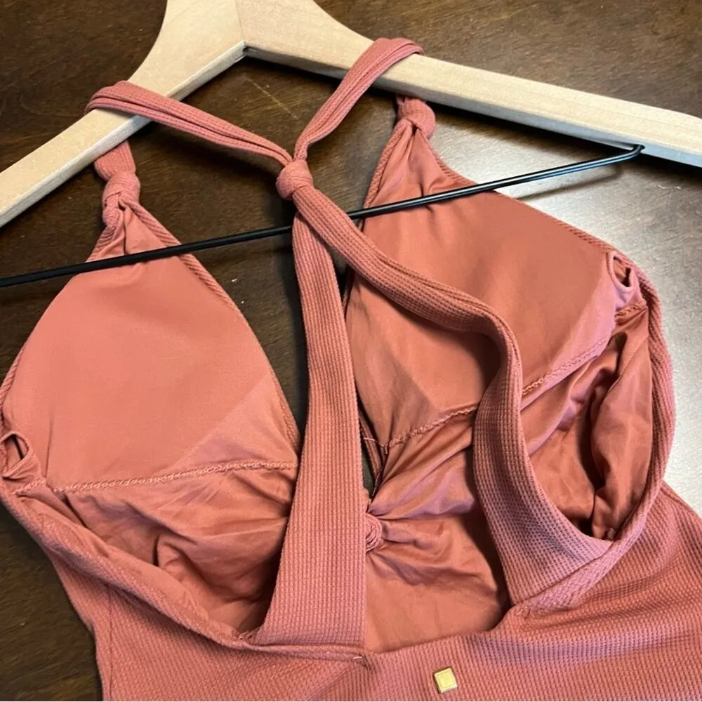Dolce Vita One Piece Swim Mauve Textured Padded Swimsuit XS Pink - Image 6