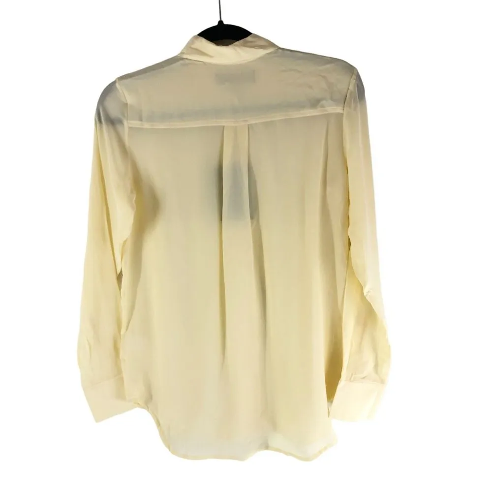 Everlane Womens The Clean Silk Relaxed Shirt Long Sleeve Pale Yellow 0 - Image 4