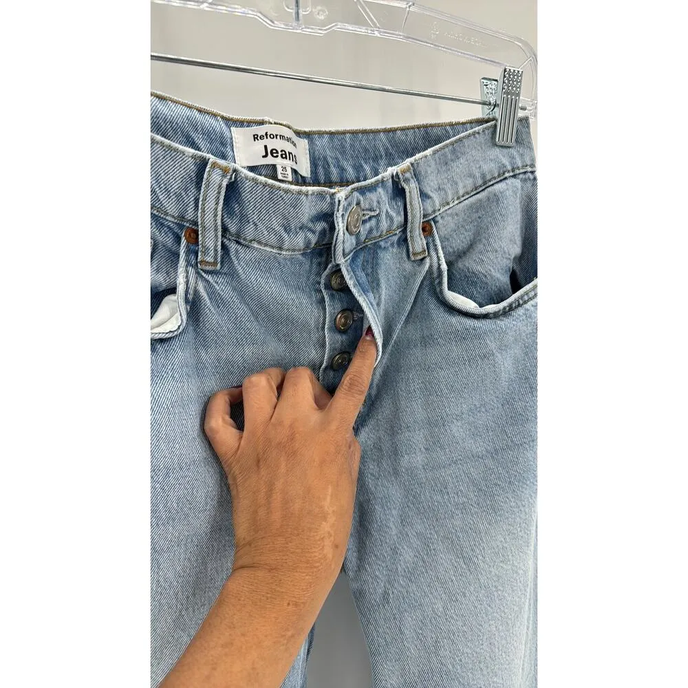 Reformation Jeans Casey Mid Rise Relaxed Straight Jeans classic versatile sz 25 - Image 4