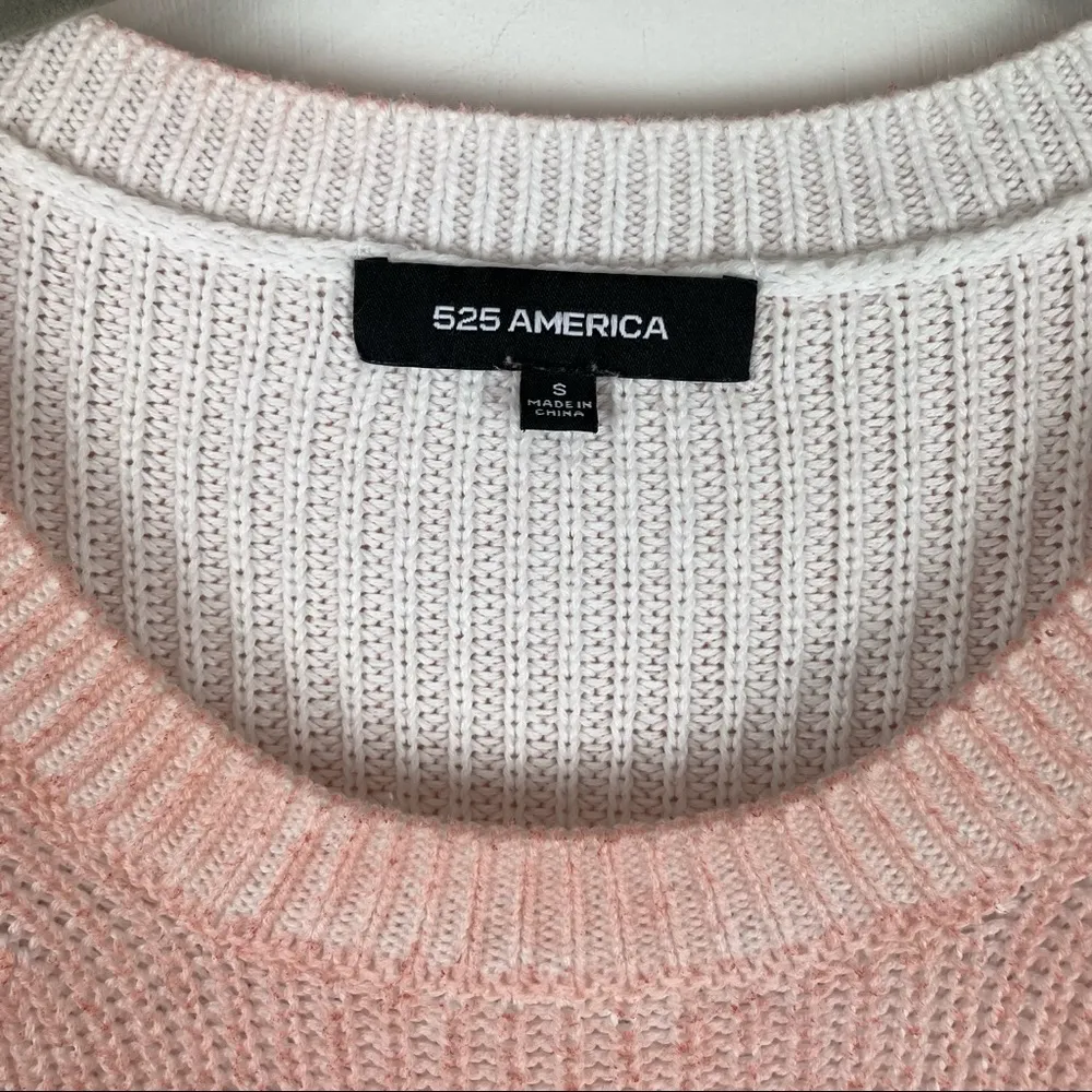 Revolve 525 America Emma Shaker Sweater Ombre Tie Dye Cotton Sz Small Boho Pink - Image 5