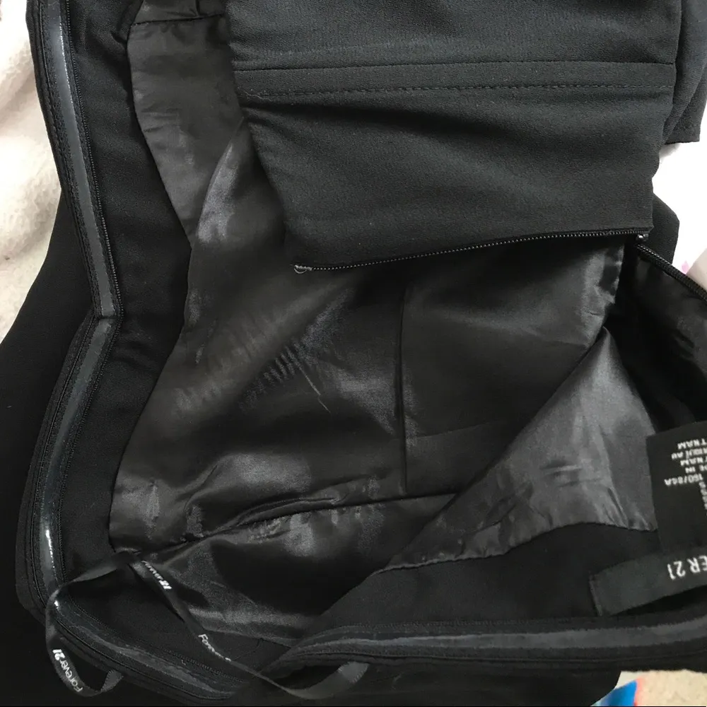 Black ruffled strapless  mini dress - Image 7