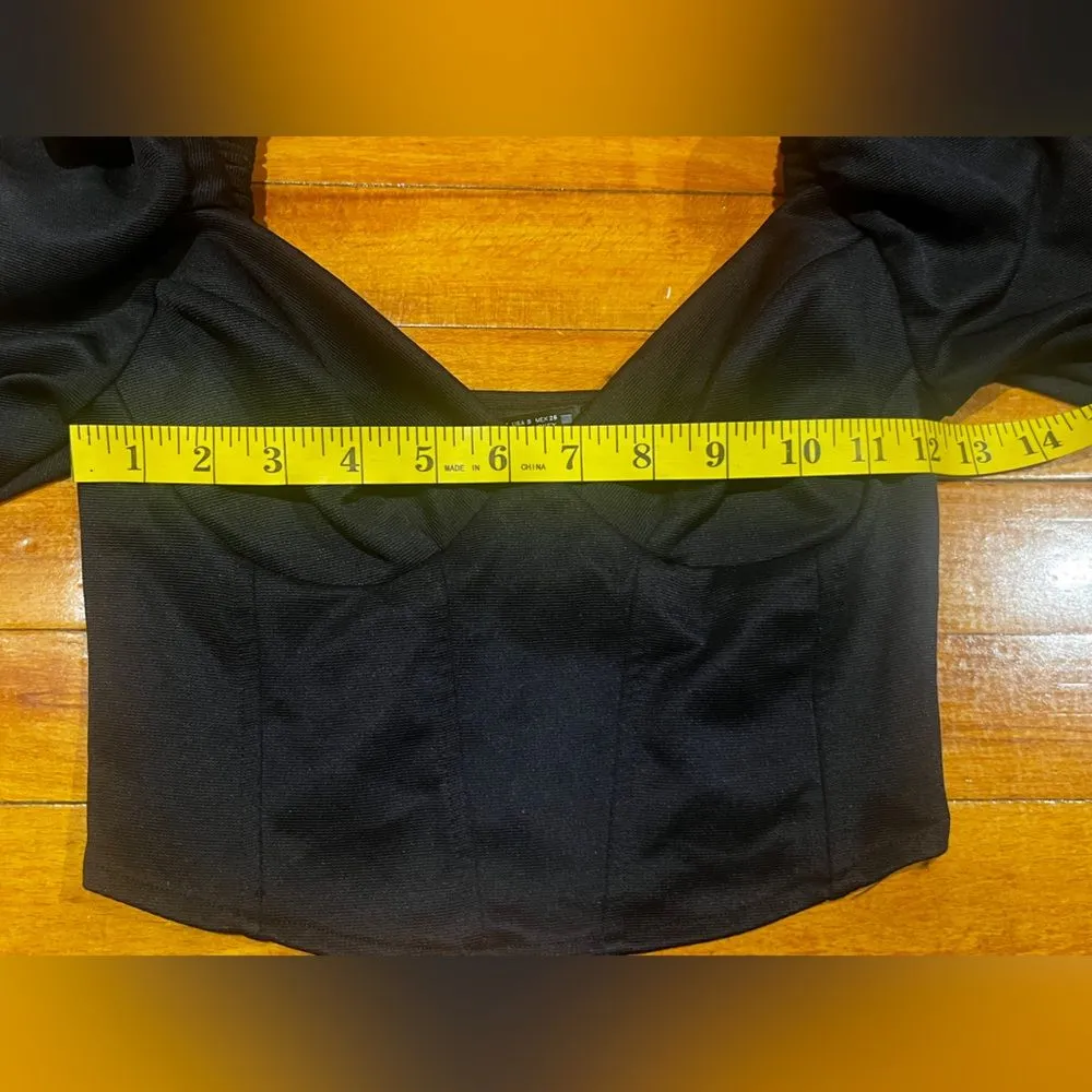 Zara Bustier sweetheart crop top Black SIZE S - Image 8