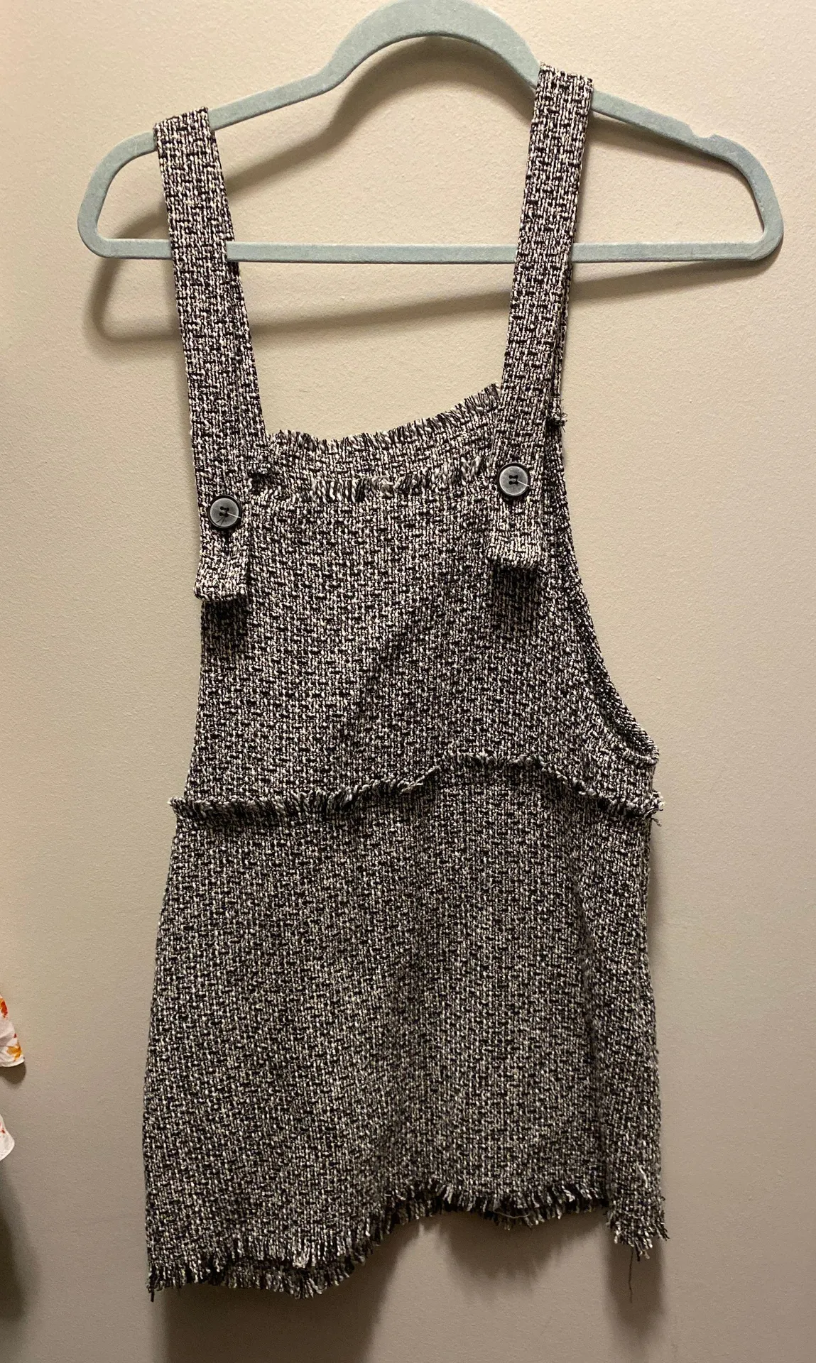 Tweed Overall Dress Black - Image 2