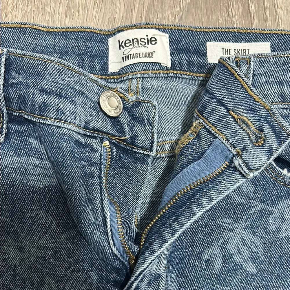 Kensie Blue Jean Floral Mini Skirt Casual - Image 2