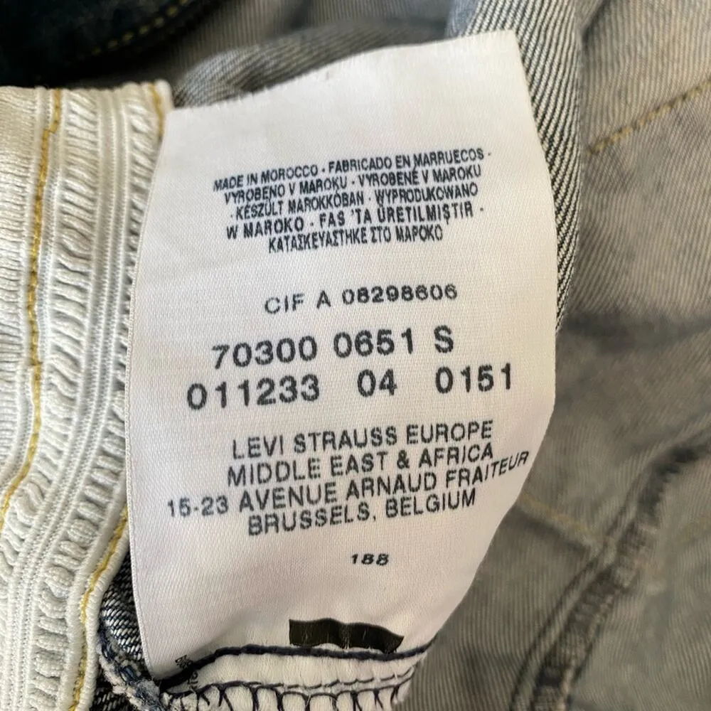 Vintage Levi’s Denim Jean Crop Jacket Zipper Made in Belgium size small - Image 9