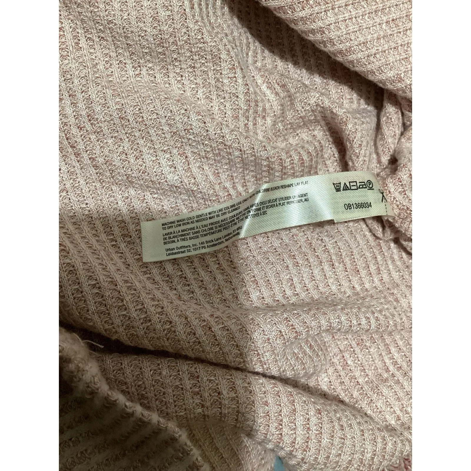 Daily Practice Sweater Womens Medium Pink Ribbed Knit Notch Neck Long Sleeve - Image 6