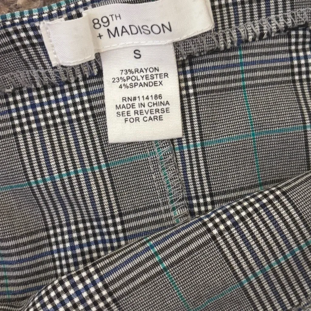 Black and White Checkered Pencil Skirt Gray - Image 2