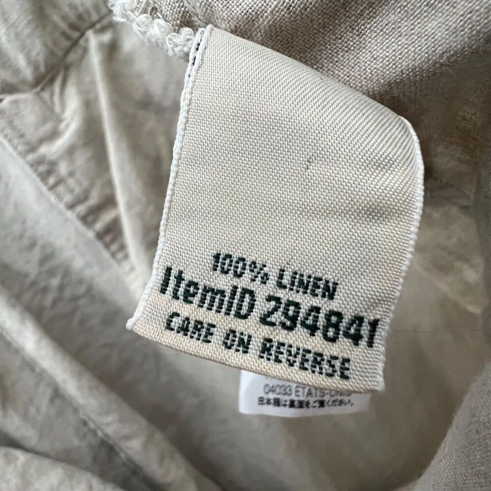 LL Bean Capri Pants Women 24W Beige Linen Classic Fit Drawstring Coastal Resort - Image 11