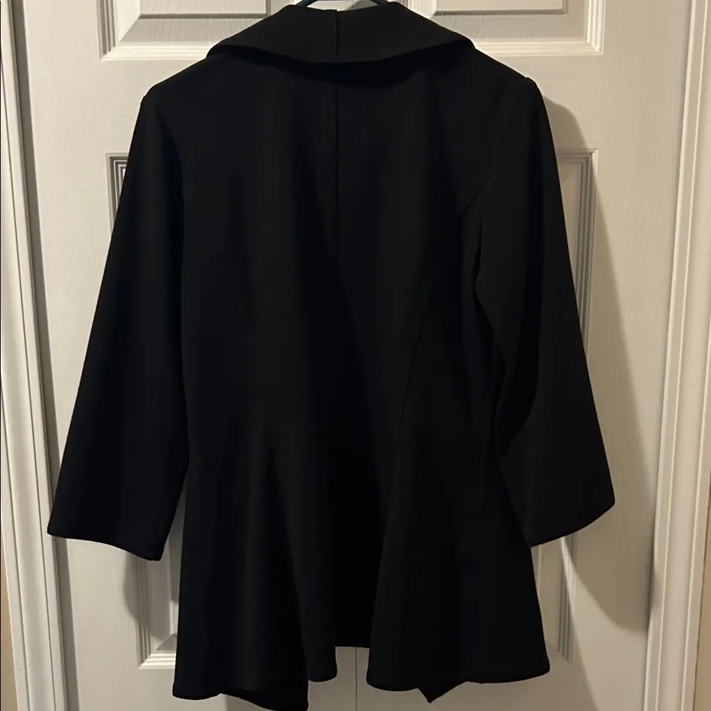 Calvin Klein Black Ruffle Blazer, Size 6 - Image 6