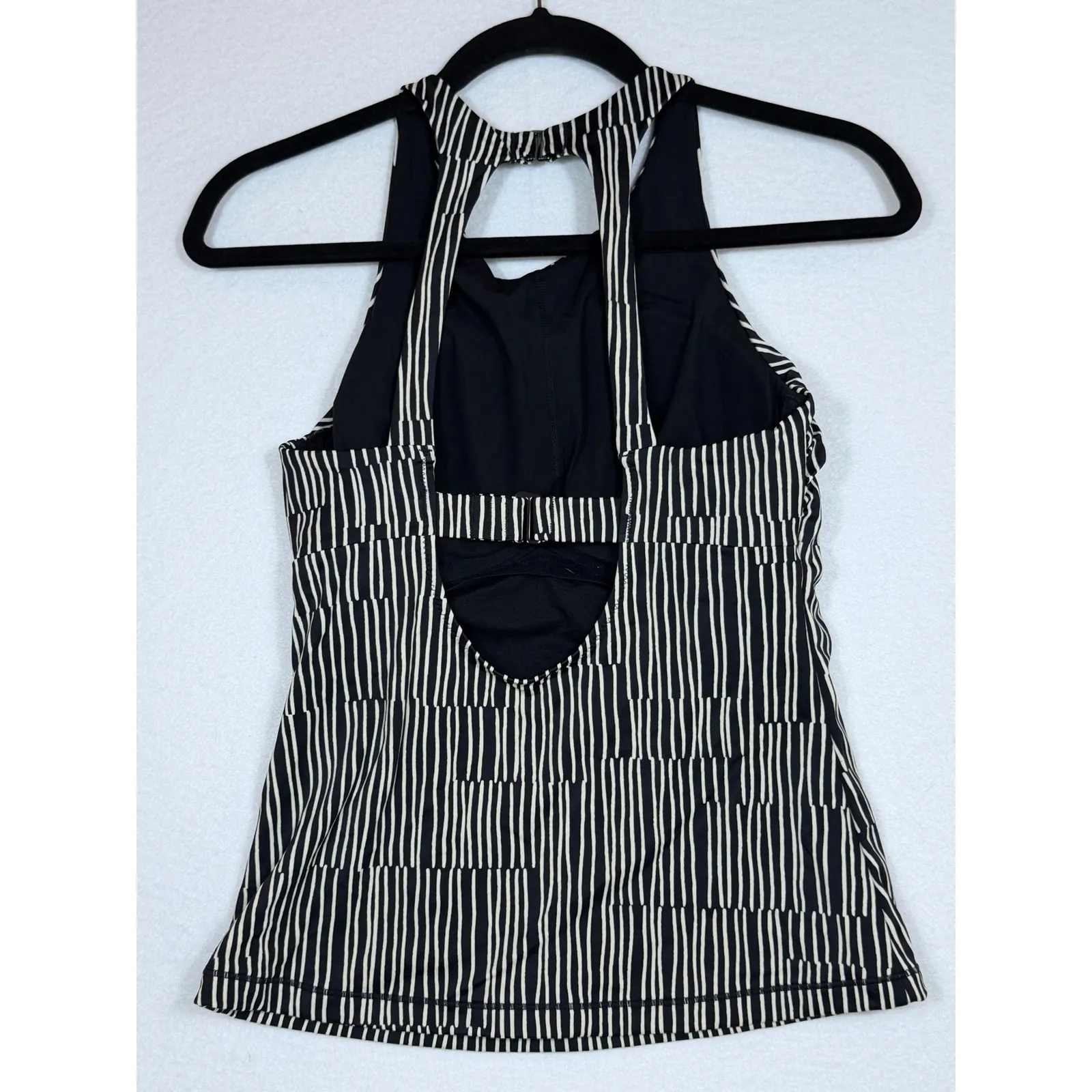 Athleta Maldives Striped Tankini Swim Top Halter Neck Keyhole Back Size 34 B/C - Image 5