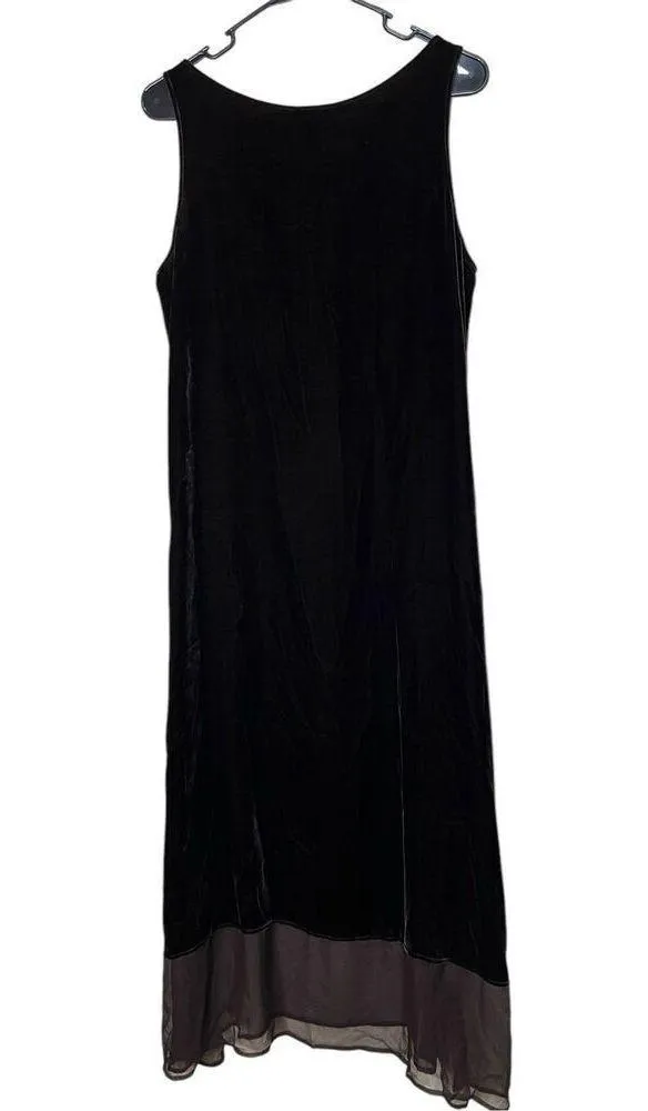 Vintage Harari Silk Blend Dark Brown Velvet Maxi Dress Size M NWT Size M - Image 9