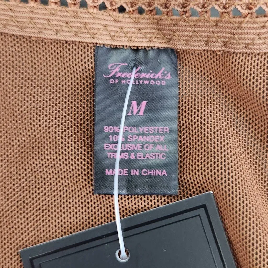 Frederick's of Hollywood Cocoa Sexy Sheer Mesh Bodysuit Size Medium NWT - Image 6