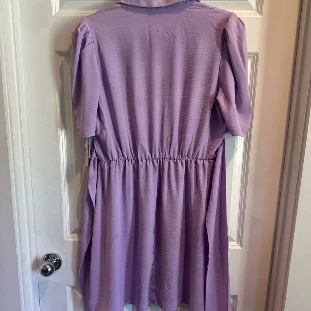 Luxology Lilac Button-Up Dress with Tie Back - Image 2