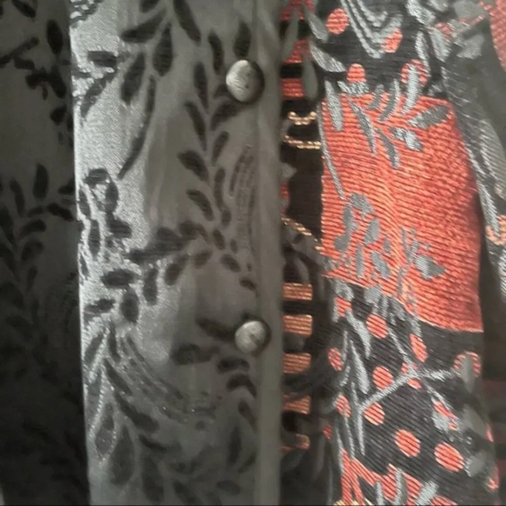 CHRISTOPHER & BANKS Jacket Tapestry Tweed Patchwork Brocade Boho Reversible Sz L - Image 7