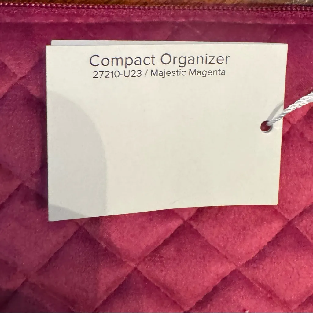 Vera Bradley Quilted Velvet Cosmetic Bag - Magenta NWT - Image 9