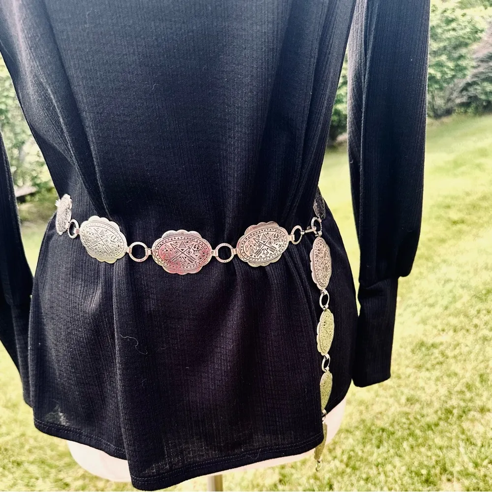 S.W. Concho Style Silver Link Belt Western Vibes - Image 6