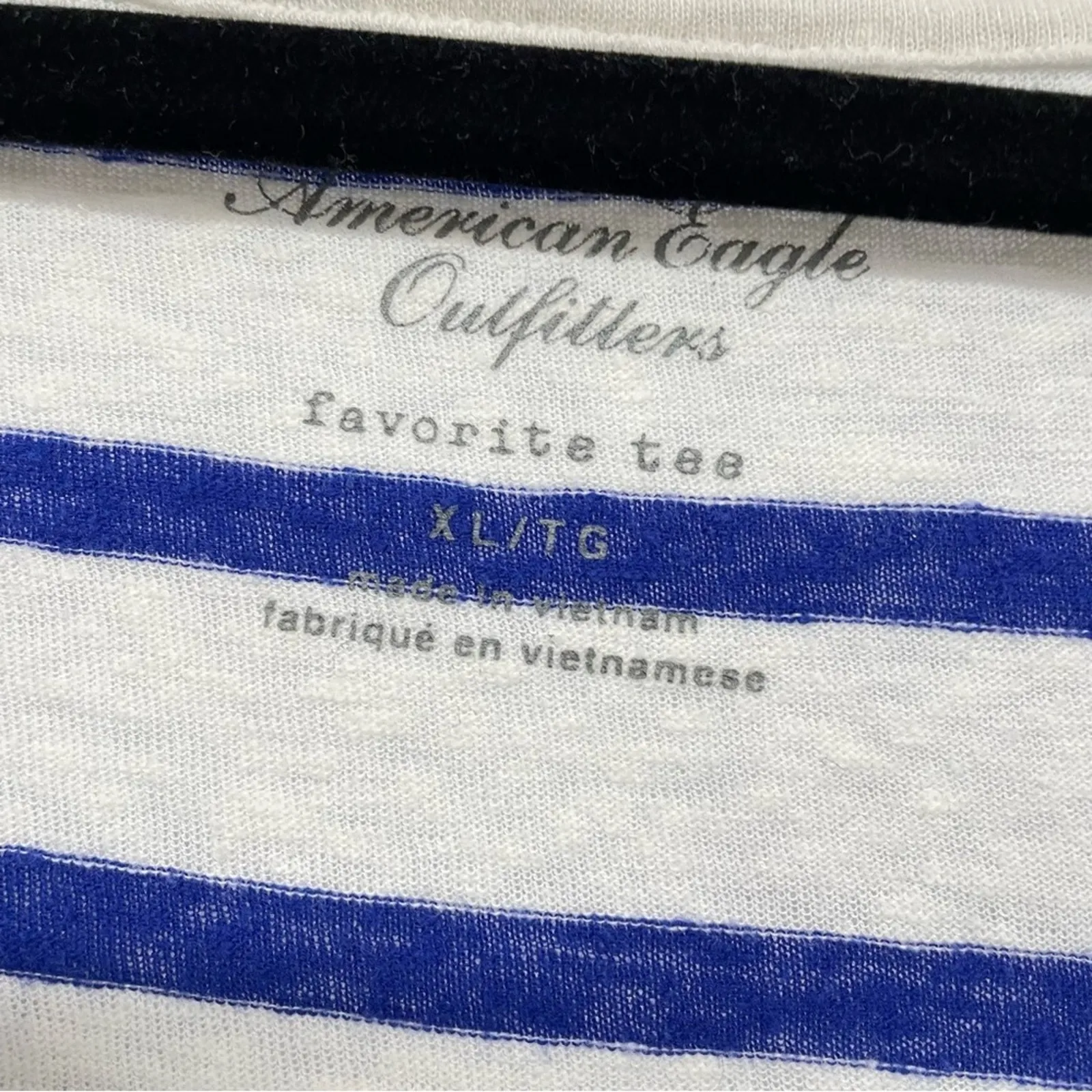 American Eagle Blue & White Striped Slouchy Tee Shirt Womens XL Beachy Oversized - Image 5