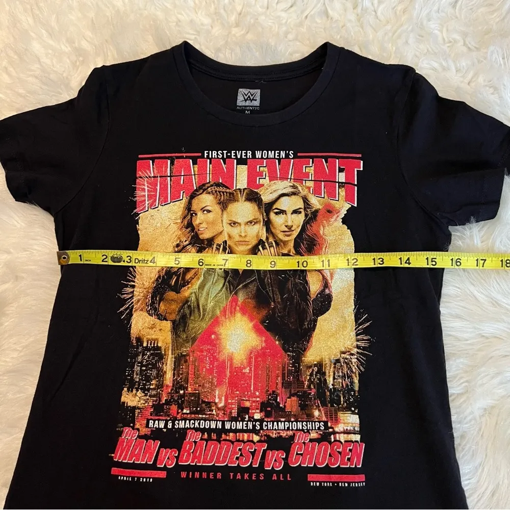 WWE 2019 Wrestle Mania Double Sided T Shirt Medium (fits smaller) Rousey Flair - Image 6