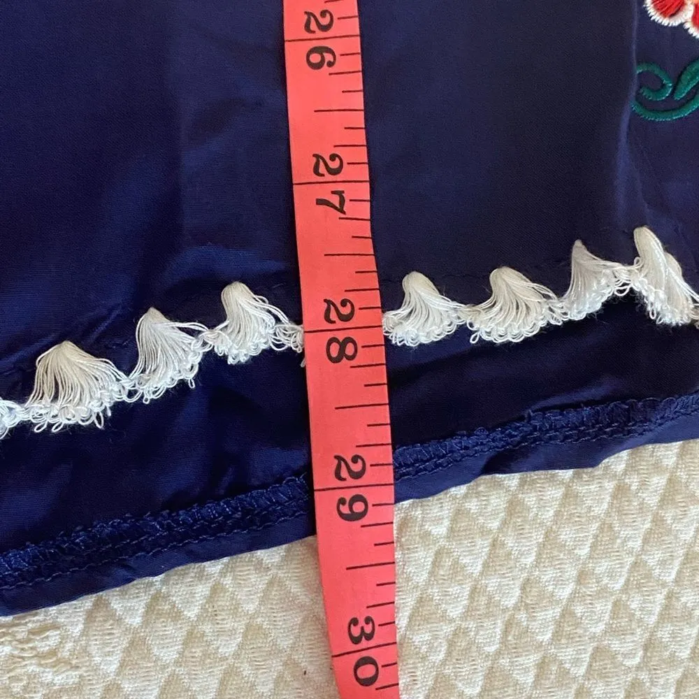 Ashir Aley 100% Cotton Embroidered Bohemian Loose Fitting Top Blue Size XL - Image 10