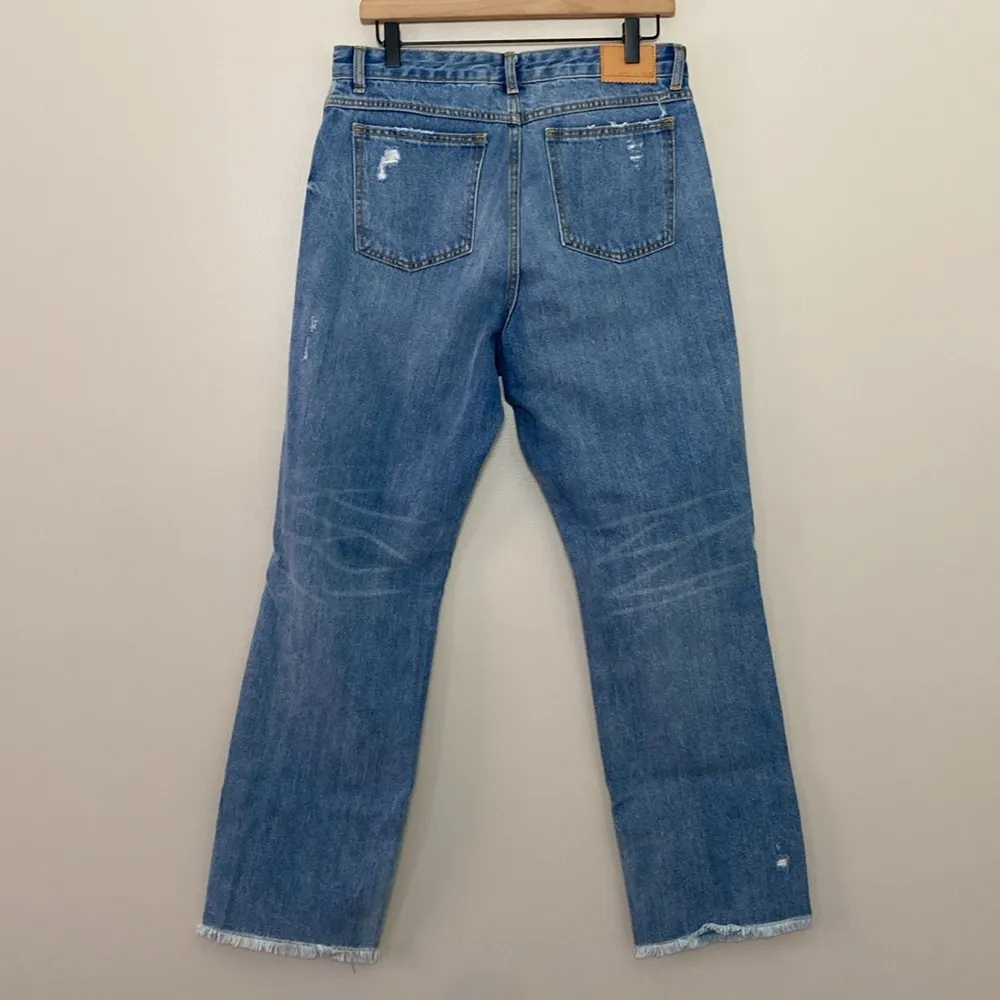 Avec Les Filles Distressed Button Fly Straight Raw Hem Jeans Size 29 - Image 7